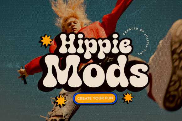 Hippie Mods: A Psychedelic Font for Retro Design